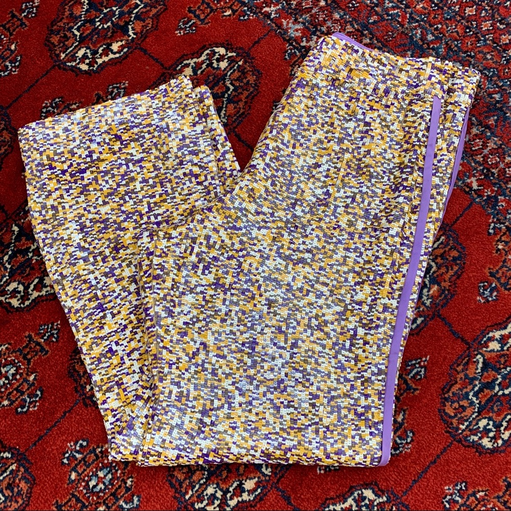 Purple Gold White Fully Sequined Designer Pants 8